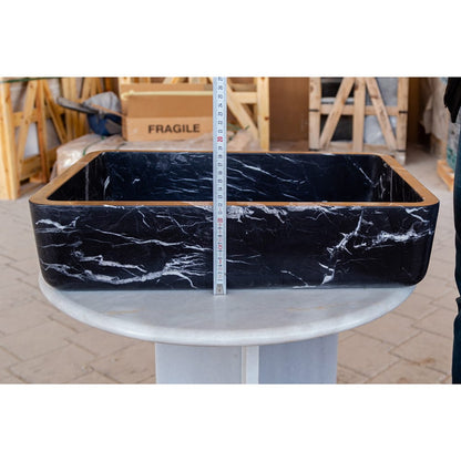 TCSC | Toros Black Marble Rectangular Above Vanity Bathroom Sink (W)14.4" (L)20.3" (H)4.70"