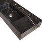 Toros Black Marble Double Sink Wall-mount Bathroom Sink Polished (W)18" (L)60" (H)6"