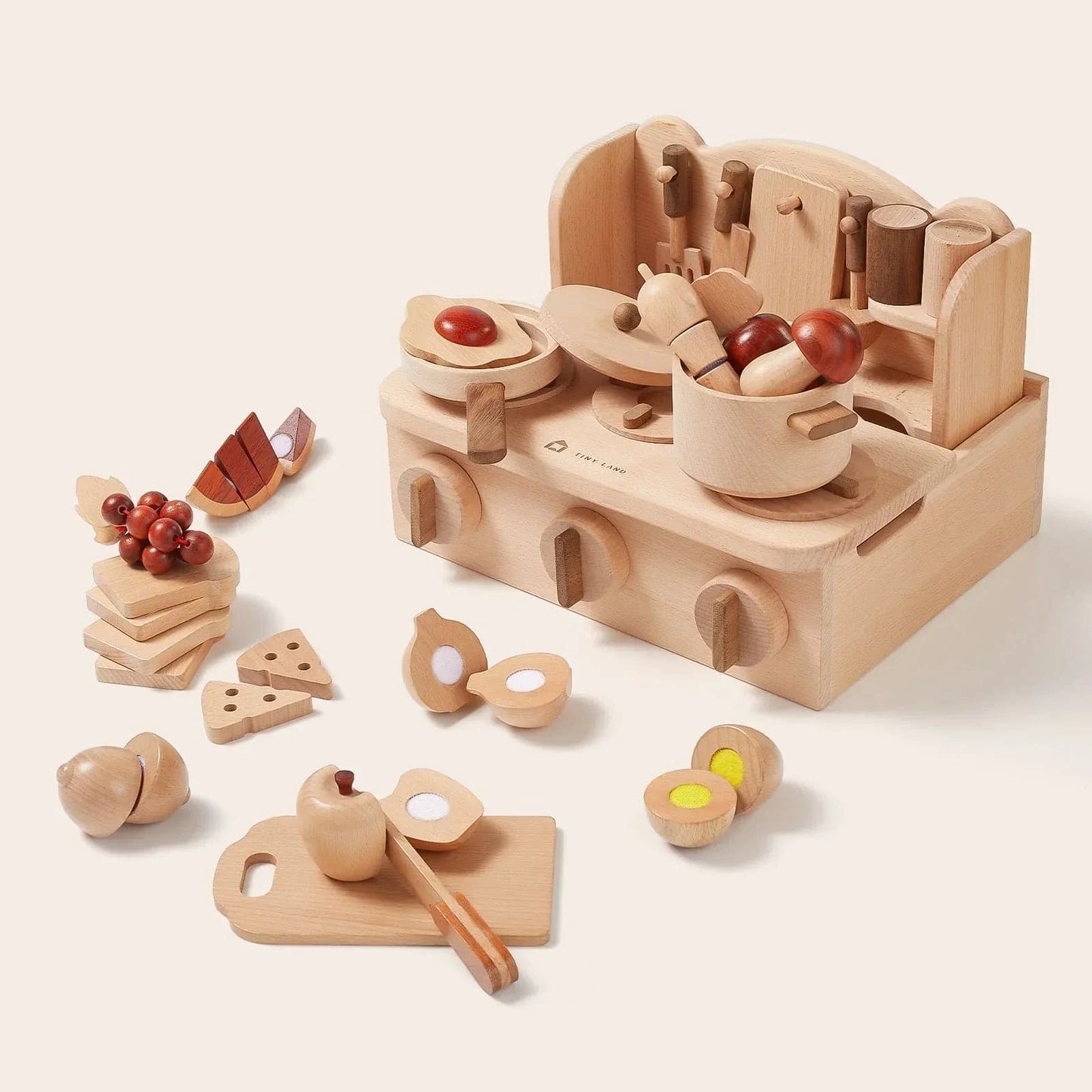 Tiny Land Toy Cookware Tiny Land® Wooden Cut and Play Food Toys