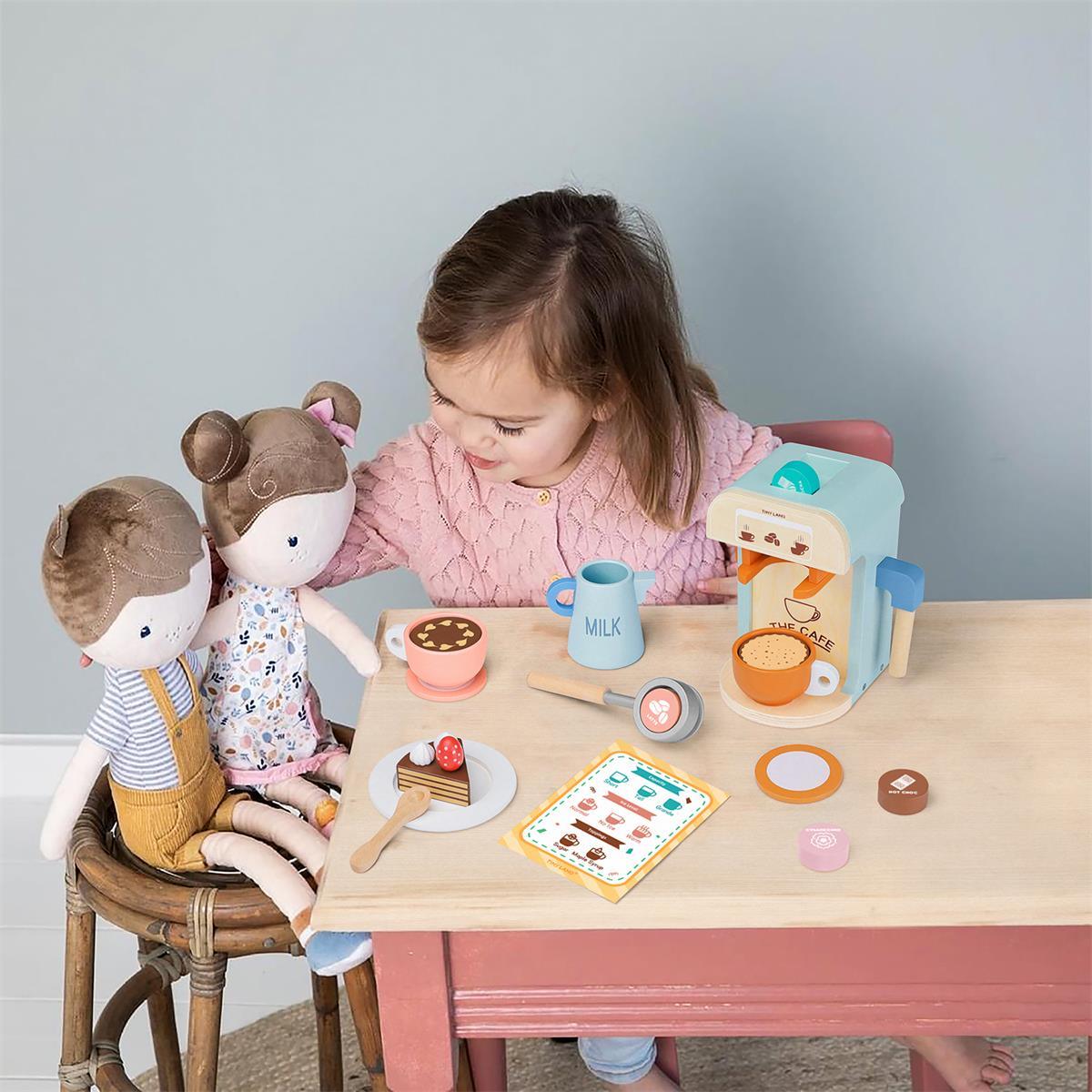 Tiny Land Toy Cookware Tiny Land® Wooden Kids Play Coffee Maker Set