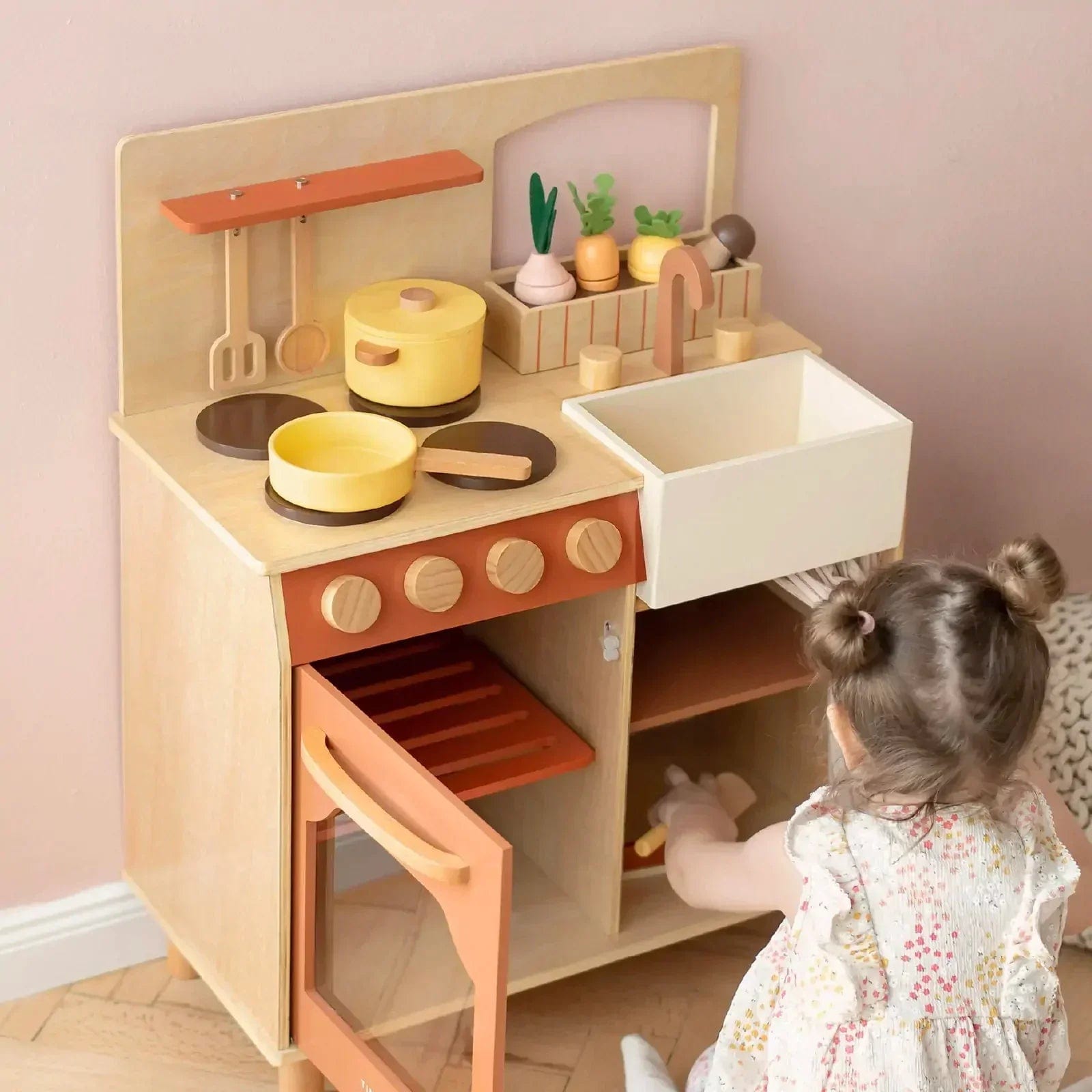 Tiny Land Toy Tiny Land® Modern & Versatile Wooden Kids Play Kitchen