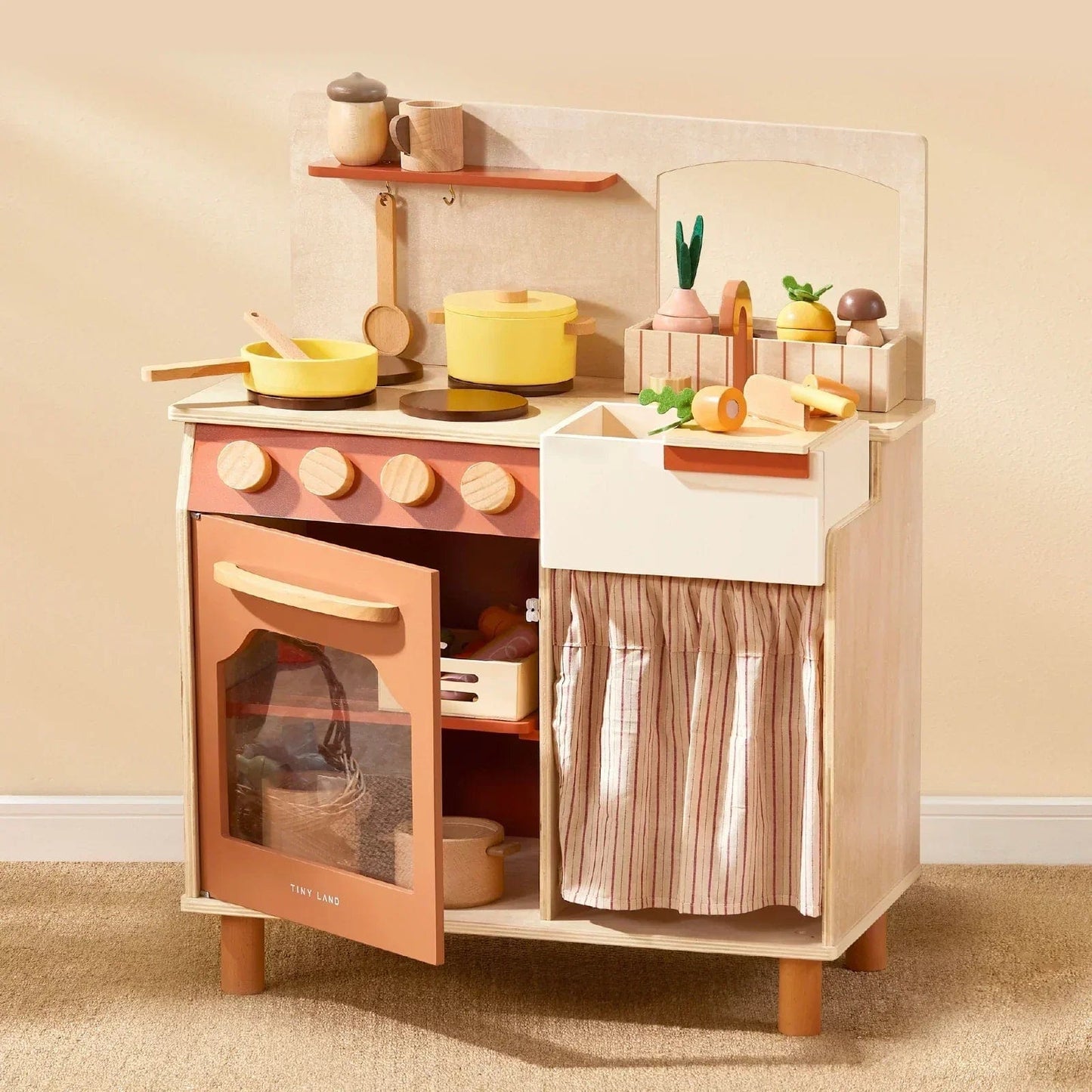 Tiny Land Toy Tiny Land® Modern & Versatile Wooden Kids Play Kitchen