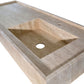 Troia Beige Travertine Rectangular Wall-mount Bathroom Sink (W)20" (L)54" (H)6"