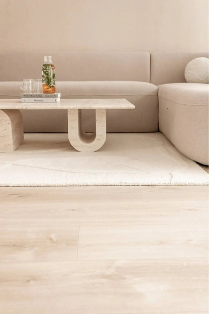 TCSC | Troia Light Travertine Designer Coffee Table U Shape Legs (W)28" (L)48" (H)13"