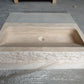 Troia Light Travertine Rustic Rectangular Wall-mount Bathroom Sink (W)16" (L)30" (H)5"