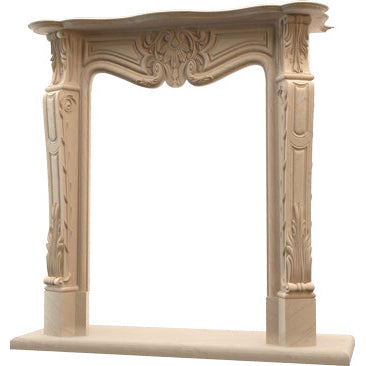 Troia Light Travertine Traditional Hand-carved Fireplace Surround (W)12" (L)52" (H)44"