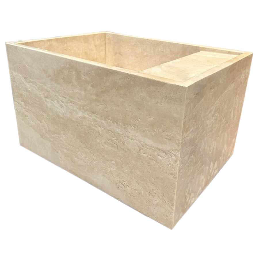 Troia Light Travertine Wall-Mount Bathroom Sink (W)17" (L)24" (H)14"