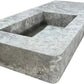 Tundra Gray Marble Rectangular Wall-mount Vanity Top Sink (W)20" (L)48" (H)5"