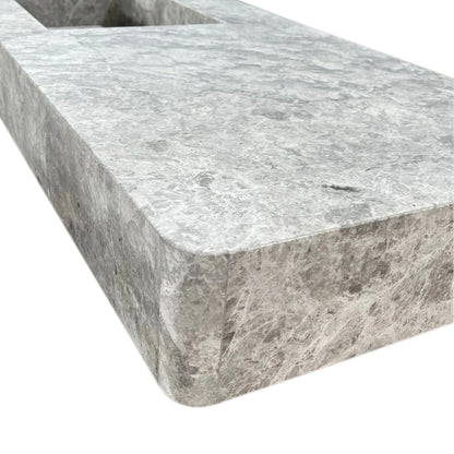 TCSC | Tundra Gray Marble Rectangular Wall-mount Vanity Top Sink (W)20" (L)48" (H)5"