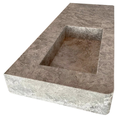 TCSC | Tundra Gray Marble Rectangular Wall-mount Vanity Top Sink (W)20" (L)48" (H)5"