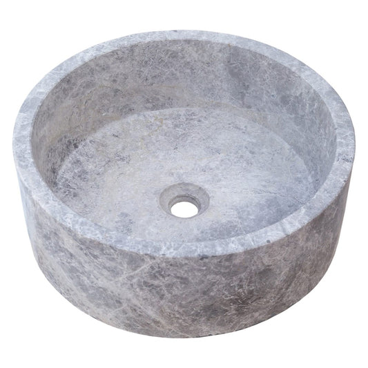 TCSC | Natural Stone Tundra Grey Marble Above Vanity Bathroom Sink Polished (D)16.5" (H)6"