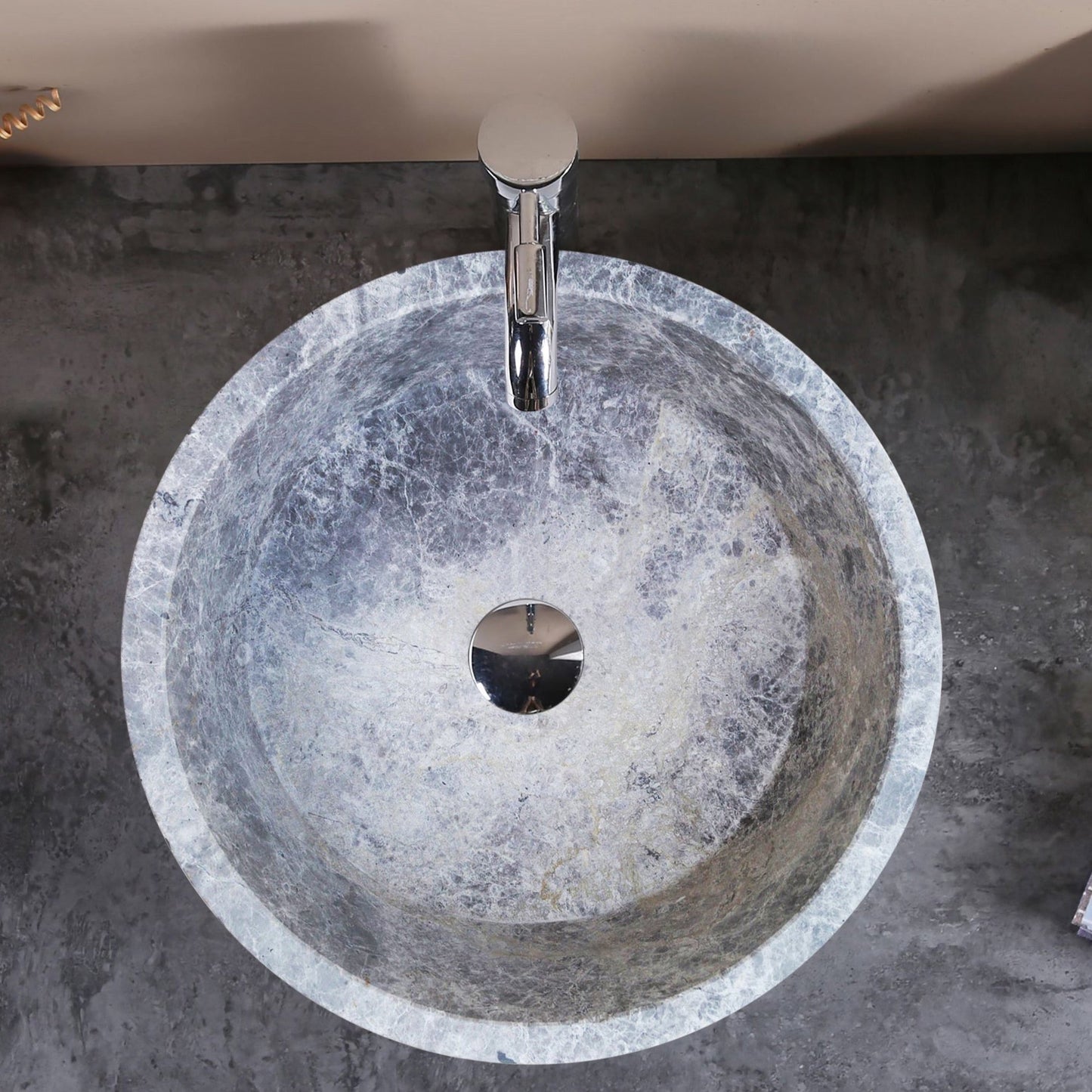 TCSC | Natural Stone Tundra Grey Marble Above Vanity Bathroom Sink Polished (D)16.5" (H)6"