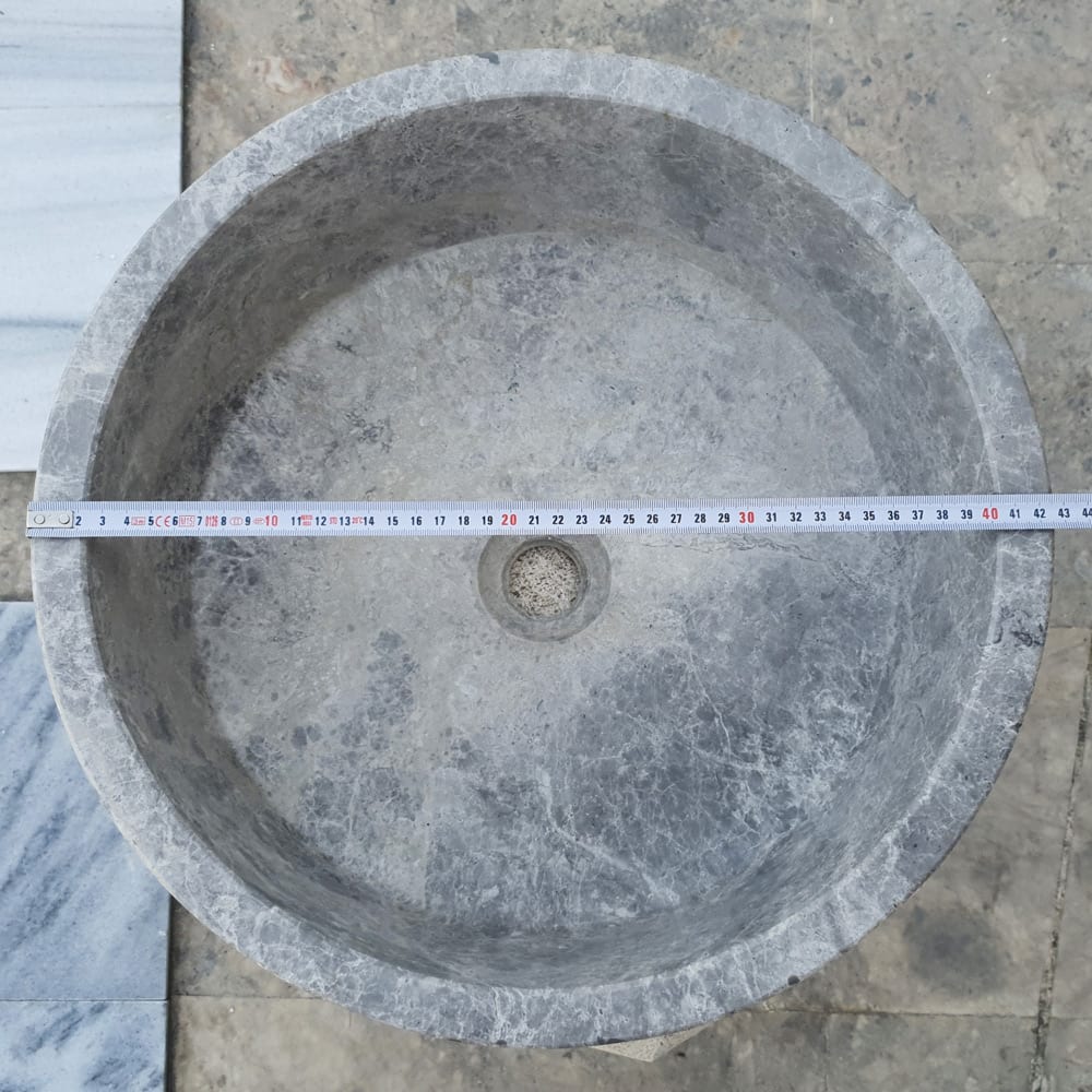 TCSC | Natural Stone Tundra Grey Marble Above Vanity Bathroom Sink Polished (D)16.5" (H)6"