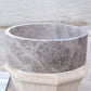 TCSC | Natural Stone Tundra Grey Marble Above Vanity Bathroom Sink Polished (D)16.5" (H)6"