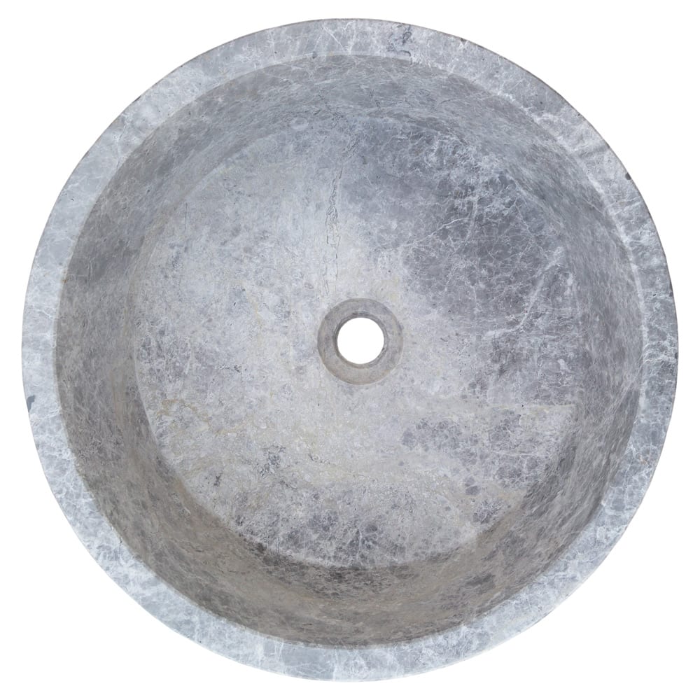 TCSC | Natural Stone Tundra Grey Marble Above Vanity Bathroom Sink Polished (D)16.5" (H)6"