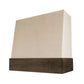 Riley & Higgs Unfinished Wood Range Hood With Angled Front and Walnut Band - 30", 36", 42", 48", 54" and 60" Widths Available