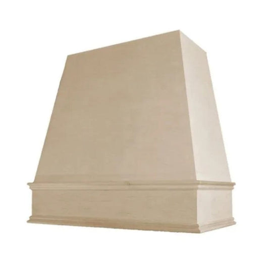 Riley & Higgs Unfinished Wood Range Hood With Tapered Front and Decorative Trim - 30", 36", 42", 48", 54" and 60" Widths Available