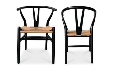 Moe's VENTANA DINING CHAIR- SET OF TWO-BLACK AND NATURAL