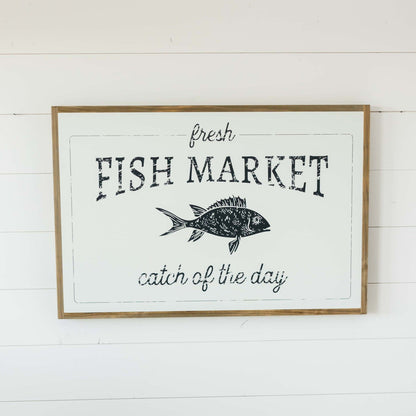 Joyfully Said Wooden signs Fish Market