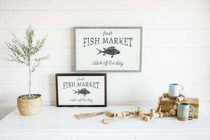 Joyfully Said Wooden signs Fish Market