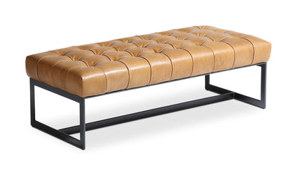 Moe's TAN WYATT LEATHER BENCH