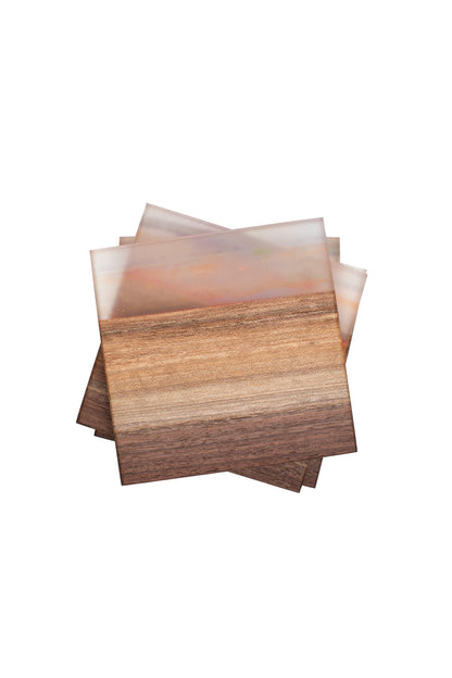 The Carpentry Shop Co., LLC Black Walnut and Rainbow Epoxy Coaster Set