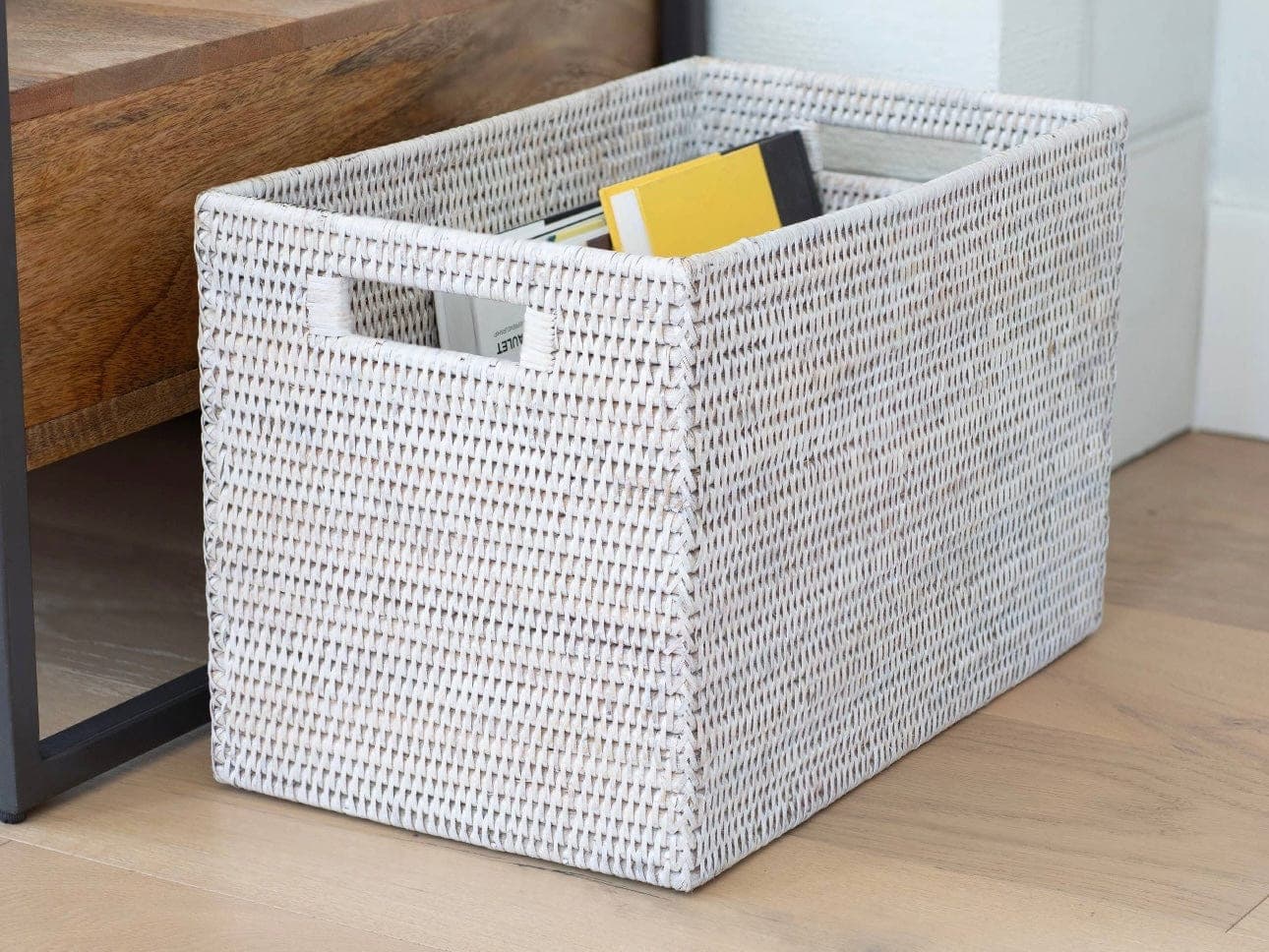 Square wicker deals storage baskets