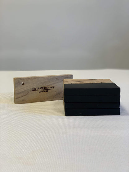 The Carpentry Shop Co., LLC Spalted Maple and Black Epoxy Coaster Set