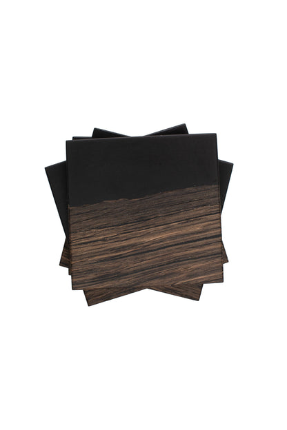 The Carpentry Shop Co., LLC Spalted Maple and Black Epoxy Coaster Set